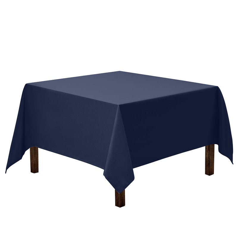 Gee Di Moda Square Tablecloth - 70 x 70 Inch Navy Blue Table Cloth for Medium Square or Round Tables - Heavy Duty Washable Fabric - for Buffet Table, Holiday Party, Dinner, Wedding & Baby Shower - Image 1